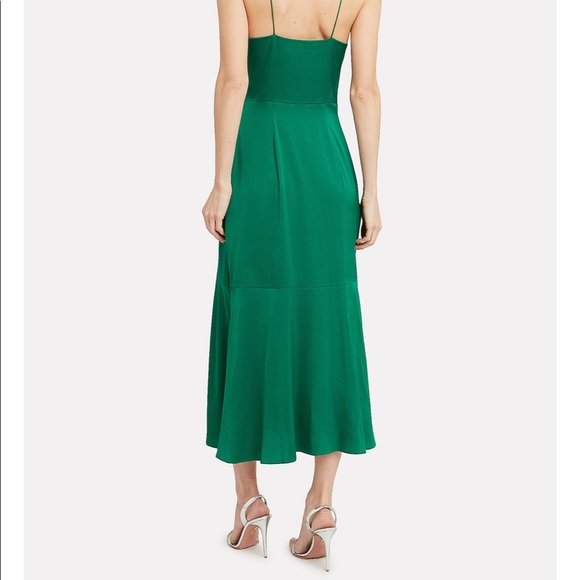 Intermix emerald green slip dress. Size 6 - Picture 4 of 7